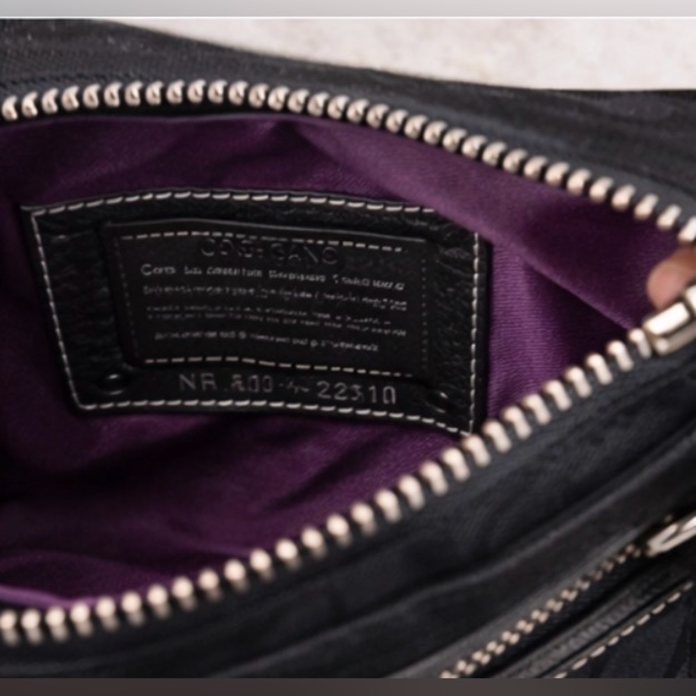 Coach Penelope Swingpack Black Signature Canvas Leather Crossbody Messenger Bag - Picture 7 of 11